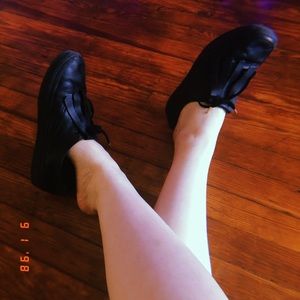 ✨VERY WORN AND DIRTY✨ Black Leather Vans Sneakers